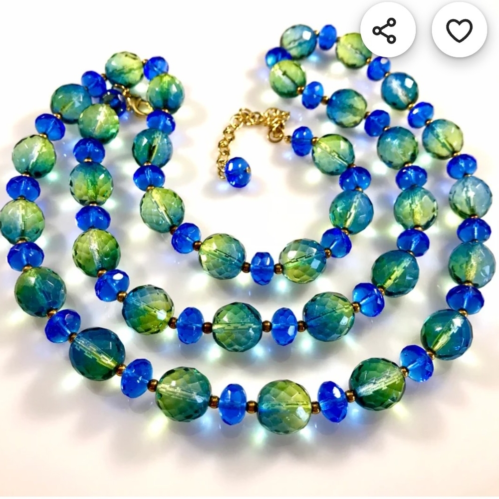 Joan Rivers Blue and Green Beaded Necklace Timeless Design
